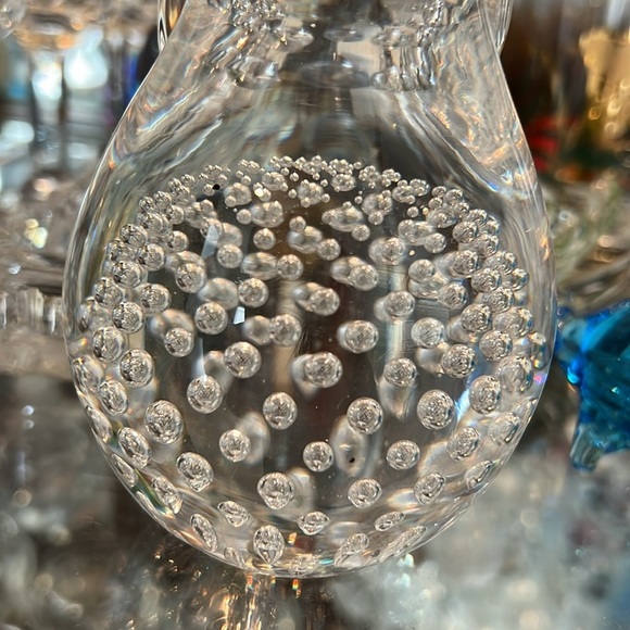 Handblown Bullicante Pear Swedish Paperweight Art Glass by FM Ronneby - Picture 3 of 8